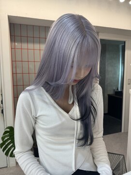 ペレ 渋谷(PELE) デザインカラー/レイヤーカット/ウェットヘア/オリーブベージュ