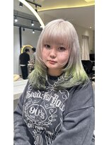 ロンド レア 天神大名店(Lond Le’a) デザインカラー/レイヤーカット/ウェットヘア/オリーブベージュ