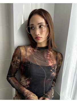 キートス(Kiitos) 水素カラーミディアム小顔カット切りっぱなしボブくすみカラー