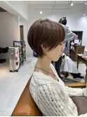 小顔ショートボブハイライトカラー大人ショートカット白髪染め