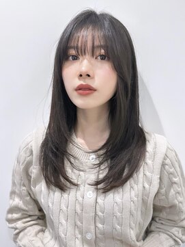 ニューヨークニューヨーク なんば道頓堀店(NYNY) 【韓国ヘア】ミディアムレイヤー/グレージュ