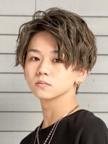 ダブルカラースパイラルパーマツイストパーマフェード短髪