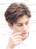 西梅田メンズカットスパイキーショートツーブロックフェード眉毛