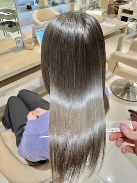 アース 東戸塚店(HAIR & MAKE EARTH) 暗め艶ロングオリーブ◎大人美人髪質改善カラー