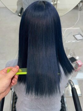 ネイビー/ブリーチ/髪質改善/