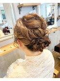 大人可愛い抜け感ルーズアップアレンジ♪/ヘアセット