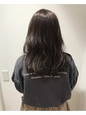アッシュベージュ 暗髪 透け感