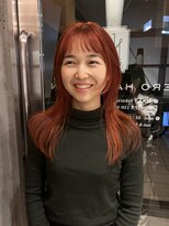 ネロ ヘアサロン 渋谷(NERO HAIR SALON) 【 木田琴美 】 チェリーレッド×ザクザクバング