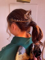 美容室 メザミー MESAMIES&nbsp;成人式ヘアセットシンプルアレンジ和洋折衷編み込みスッキリ小顔