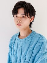 【翁長孝輔】ウルフパーマ/七三かきあげ/黒髮ニュアンスパーマ