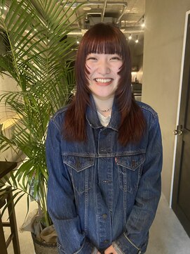 ソイリウム 下北沢(soi rium) 濃いめレッド ロングレイヤーウルフ