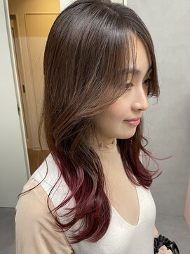 ジエクト カナウ(The Ect canow) 裾カラー/くびれミディアム/ピンクカラー/毛先カラー