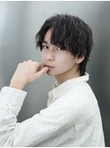 アップバングツイスト 黒髪 学生向け