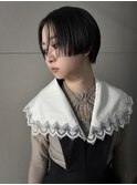 切りっぱなしショートヘア