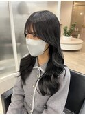 《韓国ヘア》暗髪カラー×韓国風顔周りエギョモリ