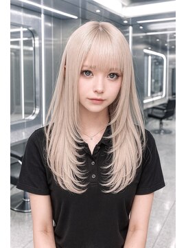 ストゥー(StueW.) ハイトーン×顔周りレイヤー/髪質改善/ブリーチ/ケアブリーチ