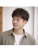 大人メンズツーブロックナチュラルパーマ　20代 30代 40代 50代 