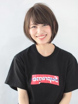 ミラリー 横浜(Mirareee) ひし形 好印象◎小顔 無造作カール ボブディ丸みショート横浜