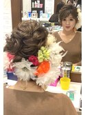 ショートボブからの華やかパーティアップ