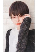 大人可愛い20代30代40代黒髪前下がりショートボブ丸みショート◎