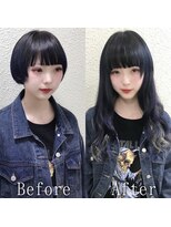 あるじゃんすー 町田店&nbsp;ネイビー×グレージュ#シールエクステ#グレージュカラー#町田