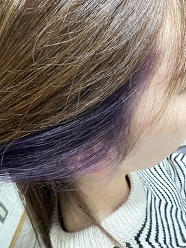 ラルート バイ ルレーヴ 藤枝青島店(La route by Le reve) イヤリングカラー紫［藤枝/藤枝駅/髪質改善/縮毛矯正/メンズ］