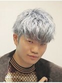 シルバー束感王道マッシュツーブロック刈り上げホスト