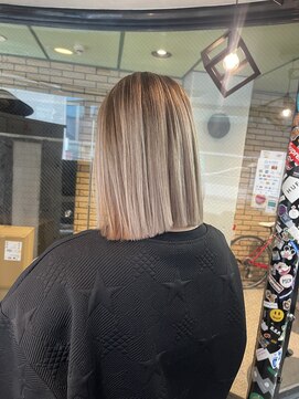 ラフ(LAFF) #バレイヤージュ#グレージュカラー#ボブウルフ#ココアベージュ