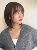 大人可愛い20代30代40代小顔前下がりボブ×モカベージュ