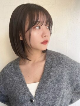 ポーチバイハニー オモテサンドウ(PORCH by HONEY omotesando) 大人可愛い20代30代40代小顔前下がりボブ×モカベージュ