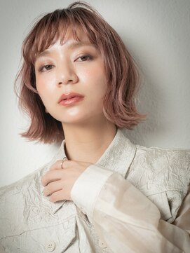 カバーヘアアンドスパ ブリス 浦和(COVER HAIR&SPA bliss) ミルクティーピンクハイライト外ハネボブ203t浦和10代20代30代