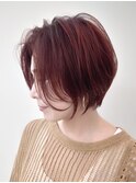 【Beautystage伊丹店】レッドショートボブ