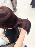 ブリーチなしダブルカラーワインレッド!