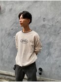 メンズフェザーパーマセンターパートニュアンスパーマ【GIA】