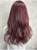 ホワイトグレージュミニウルフチェリーブラウンデジタルパーマ