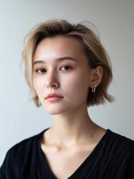 シェル 立川(shell) くびレイヤーエモージュグレージュカラーくびれショート【立川】