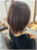 ウルフ/レイヤーボブ/ハイライト/ショート/ブラウン