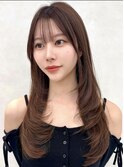 三鷹レイヤーカット韓国ダブルカラー顔周り前髪カットボブ