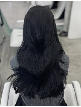 アイシー 表参道(ICY) 顔周りカット韓国ヘアブルーダークアッシュダークグレージュ