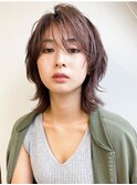 小顔見せ◎イメチェンウルフレイヤー暗めブラウン