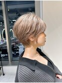 大人ガーリー/くびれショート/似合わせカット/ハイライト