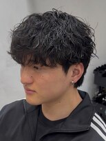 フィフス 渋谷(fifth) シャドウパーマ波巻きパーママッシュ×センターパート2Way