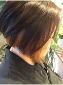 ボブ×インナーカラー
