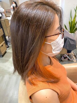 ヘアアンドメイク オプシス(Hair&Make OPSIS) ビビットなオレンジが可愛い！　鮮やかインナーカラー♪
