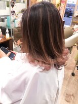 コジック ヘアアンドアイ(Cogic hair & eye)&nbsp;愛され立体感バレイヤージュラベンダーピンクミディアムボブ