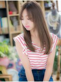 ダークアッシュ艶カラー小顔センターパートc4川口20代30代40代