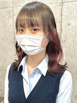 サクラ オモテサンドウ(SAKURA) 隠せるおしゃれ！バレないインナーカラーピンク　表参道美容室