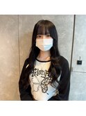 黒髪ロング10代20代プルエクステモテ髪