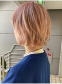 ブリーチヘアオンカラーピンクベース