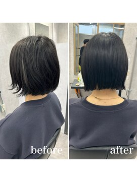 ヘアサロン ドットプラス 町田店(dot. plus) 【中西里美】黒髪ラインボブ